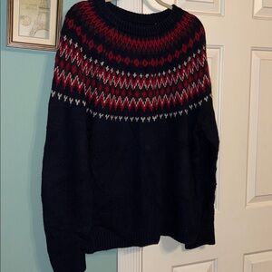 Abercrombie & Fitch Navy and Red Knit Sweater